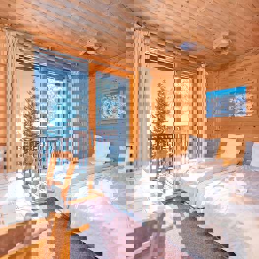 in Montgenèvre Family room with balcony in the Chalet-Hotel Lucille